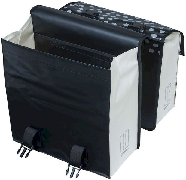 Basil Urban Load dubbele fietstas - 48/53 liter - Zwart/Wit