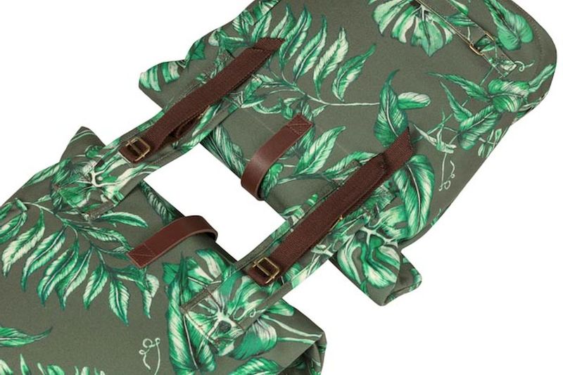 Basil Ever-Green dubbele fietstas - 28/32 liter - Groen riempjes