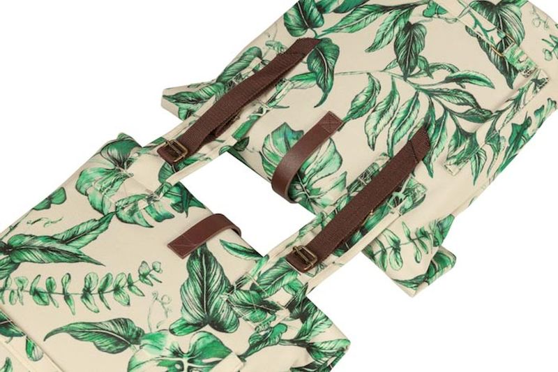 Basil Ever-Green dubbele fietstas - 28/32 liter - Beige onderkant