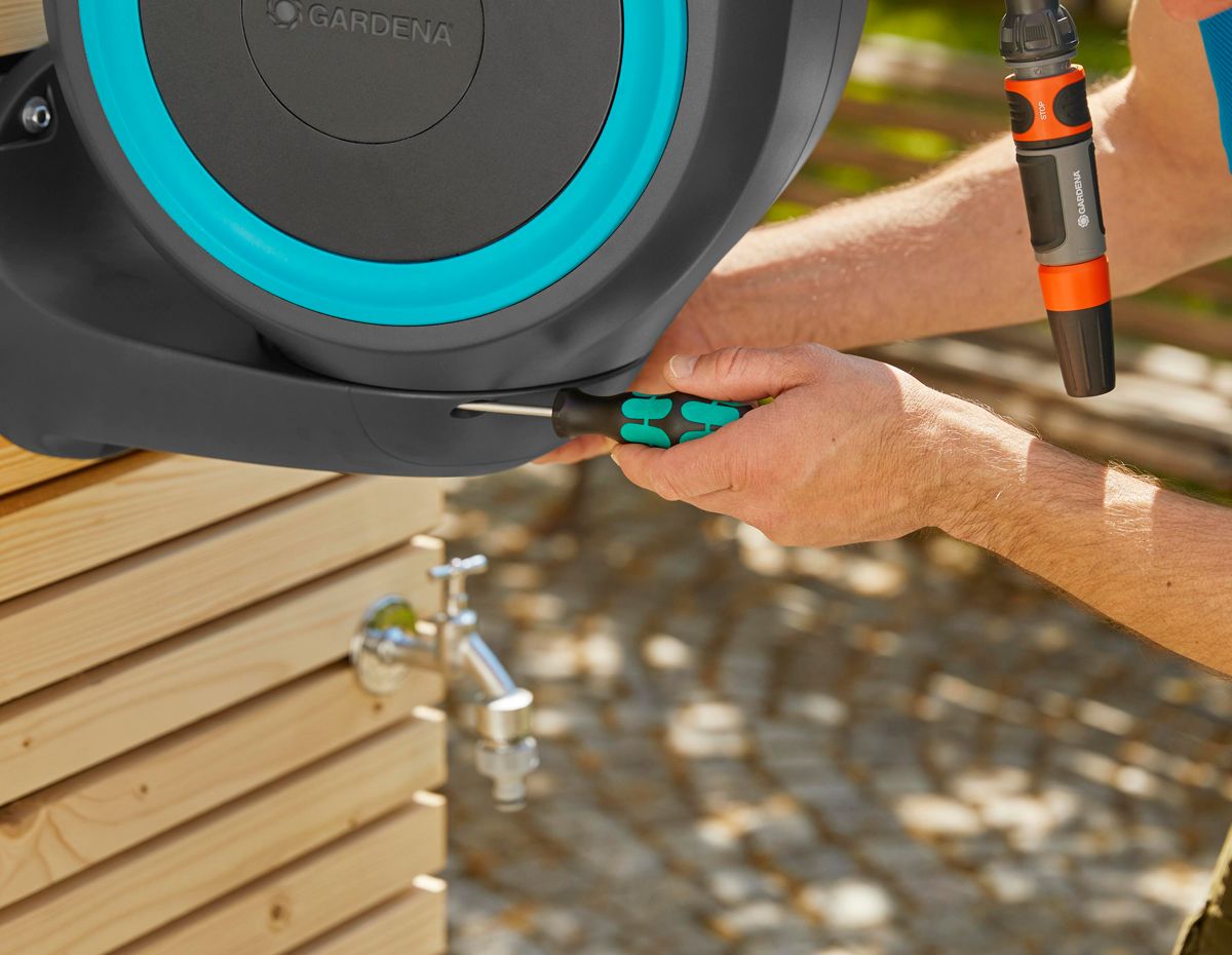 Gardena wandslangenbox RollUp S close up