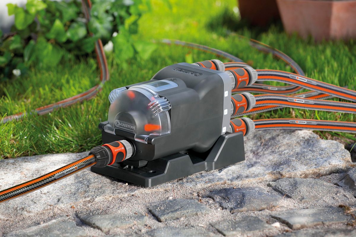 Gardena 6-weg waterverdeler automatisch aansluiten