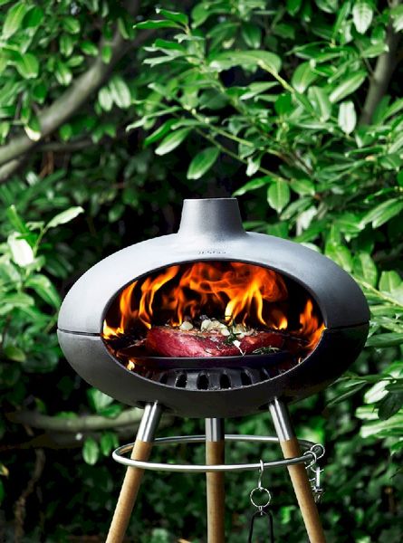 Morso Forno grill, aan