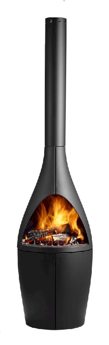 Morso Kamino buitenhaard, aan