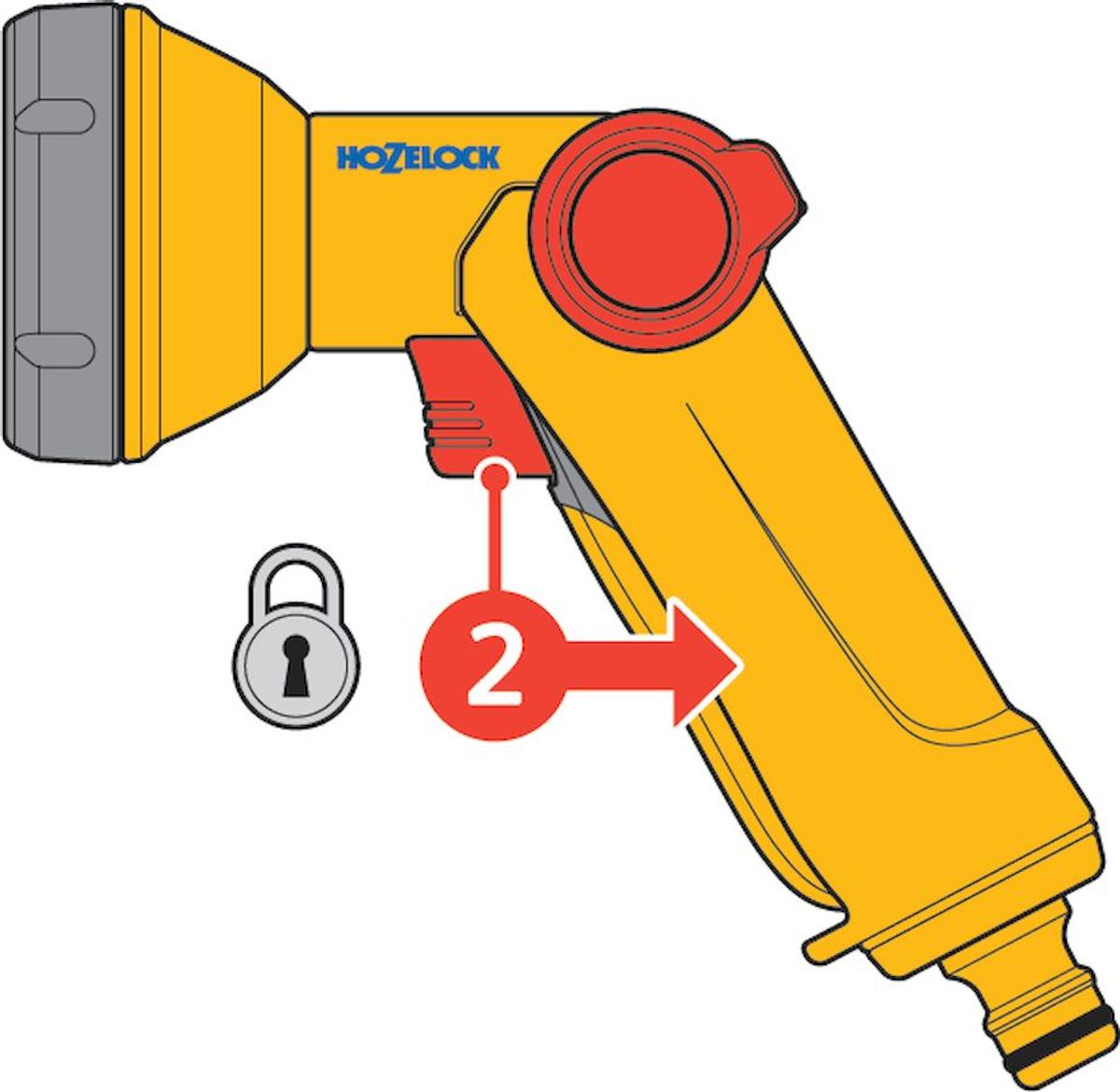Hozelock Rose Spraygun broes - vergrendelbaar handvat
