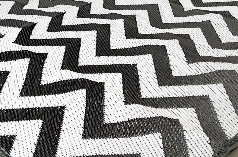 Bo-Camp Wave chillmat - Zwart/wit