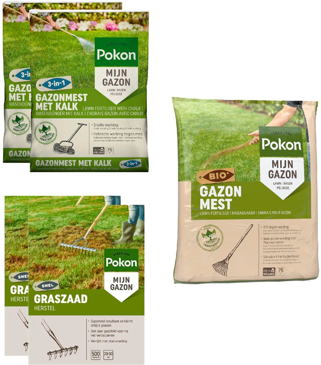 Pokon Gazonbemesting jaarpakket - 75 m²