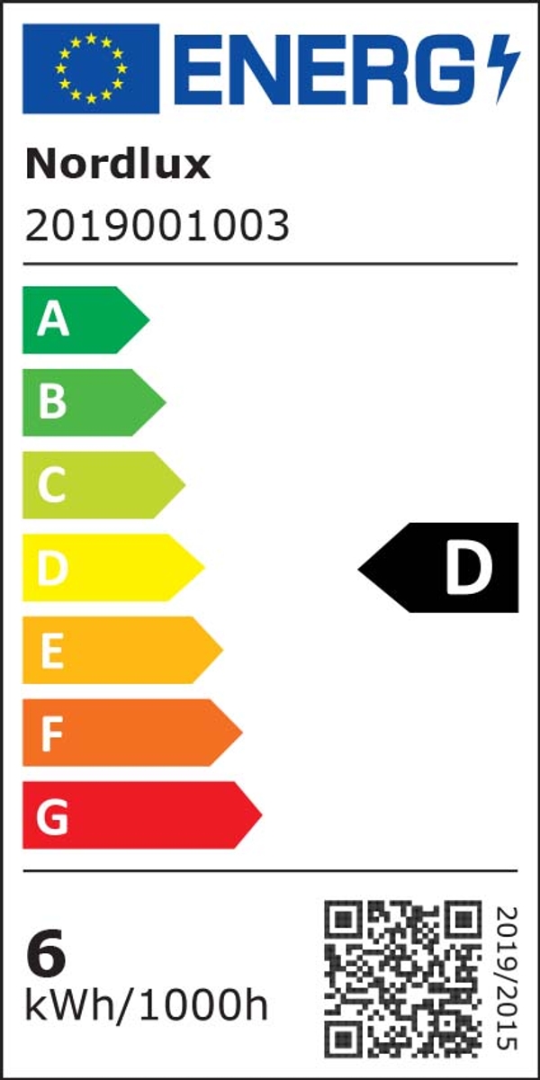 Nordlux Arcus smart wandlamp - energielabel