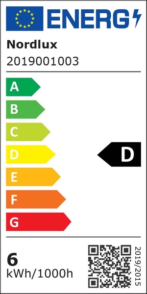 Nordlux Arcus smart wandlamp - energielabel