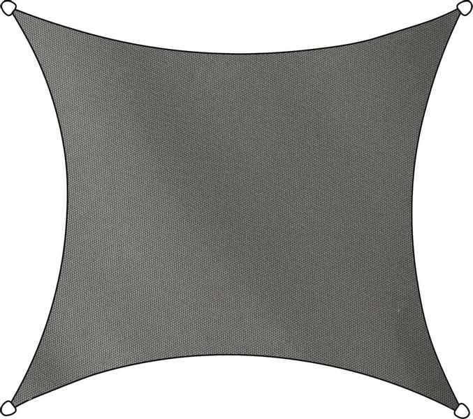 Livin’outdoor schaduwdoek Como vierkant 3,6 m - Antraciet