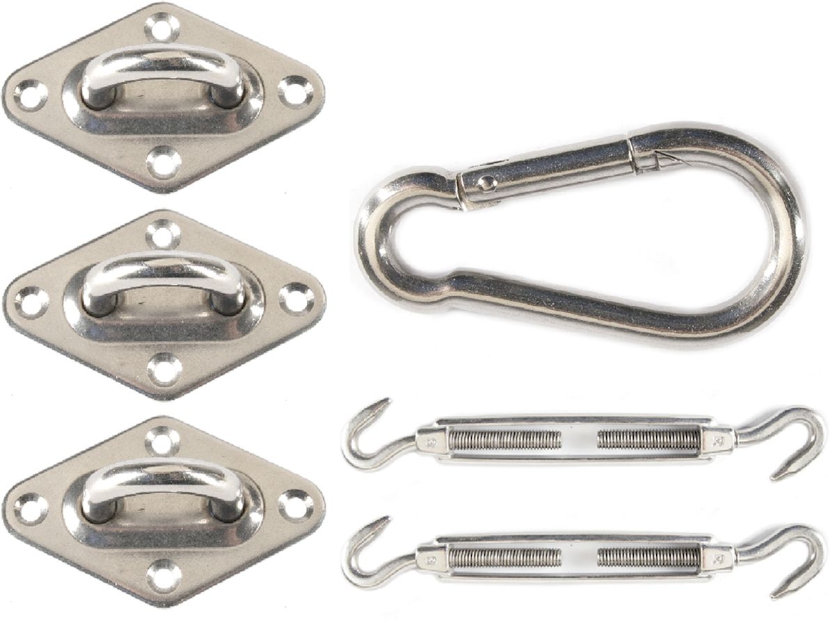 Livin’outdoor bevestigingsmaterialen schaduwdoek driehoek - RVS