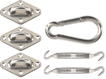 Livin’outdoor bevestigingsmaterialen schaduwdoek driehoek - RVS