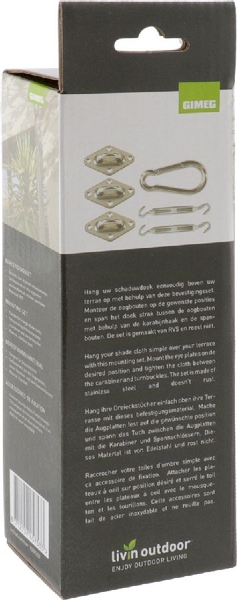 Livin’outdoor bevestigingsmaterialen schaduwdoek driehoek - RVS verpakking