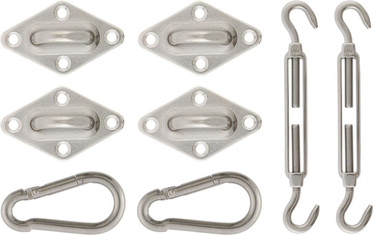 Livin’outdoor bevestigingsmaterialen schaduwdoek vierkant - RVS