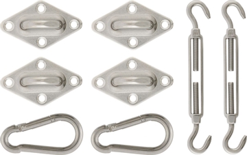 Livin’outdoor bevestigingsmaterialen schaduwdoek vierkant - RVS