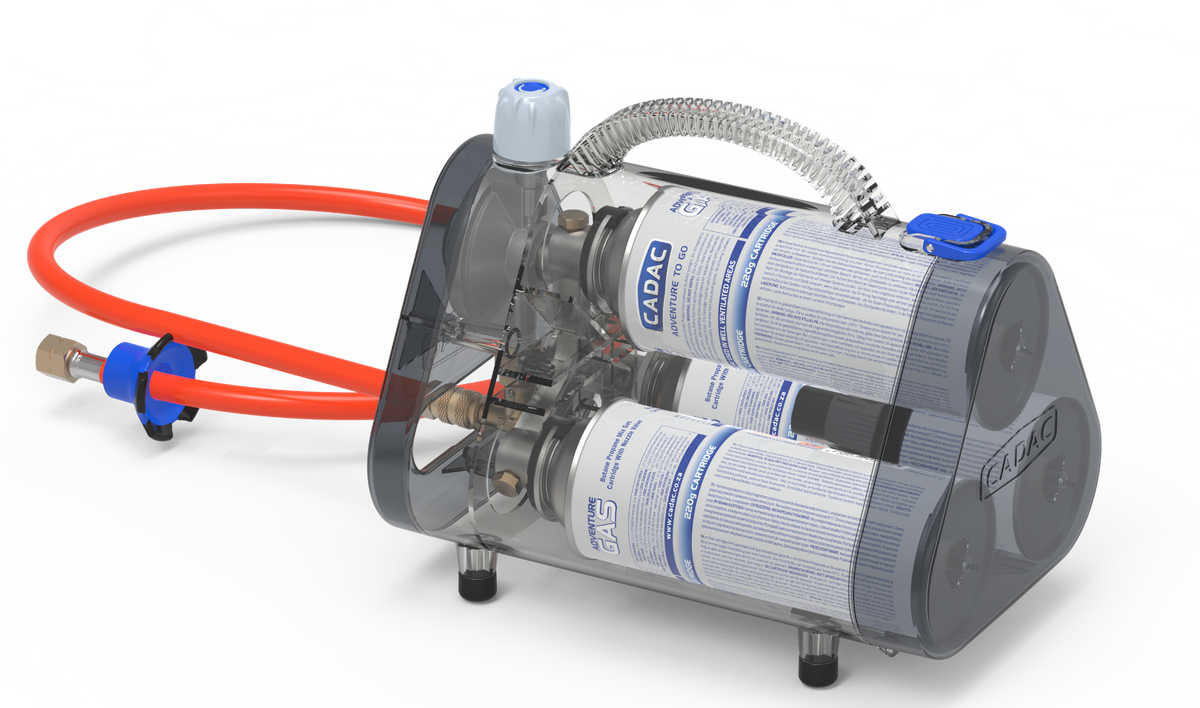 CADAC Trio Power Pak gasdrukregelaar met gascartridges