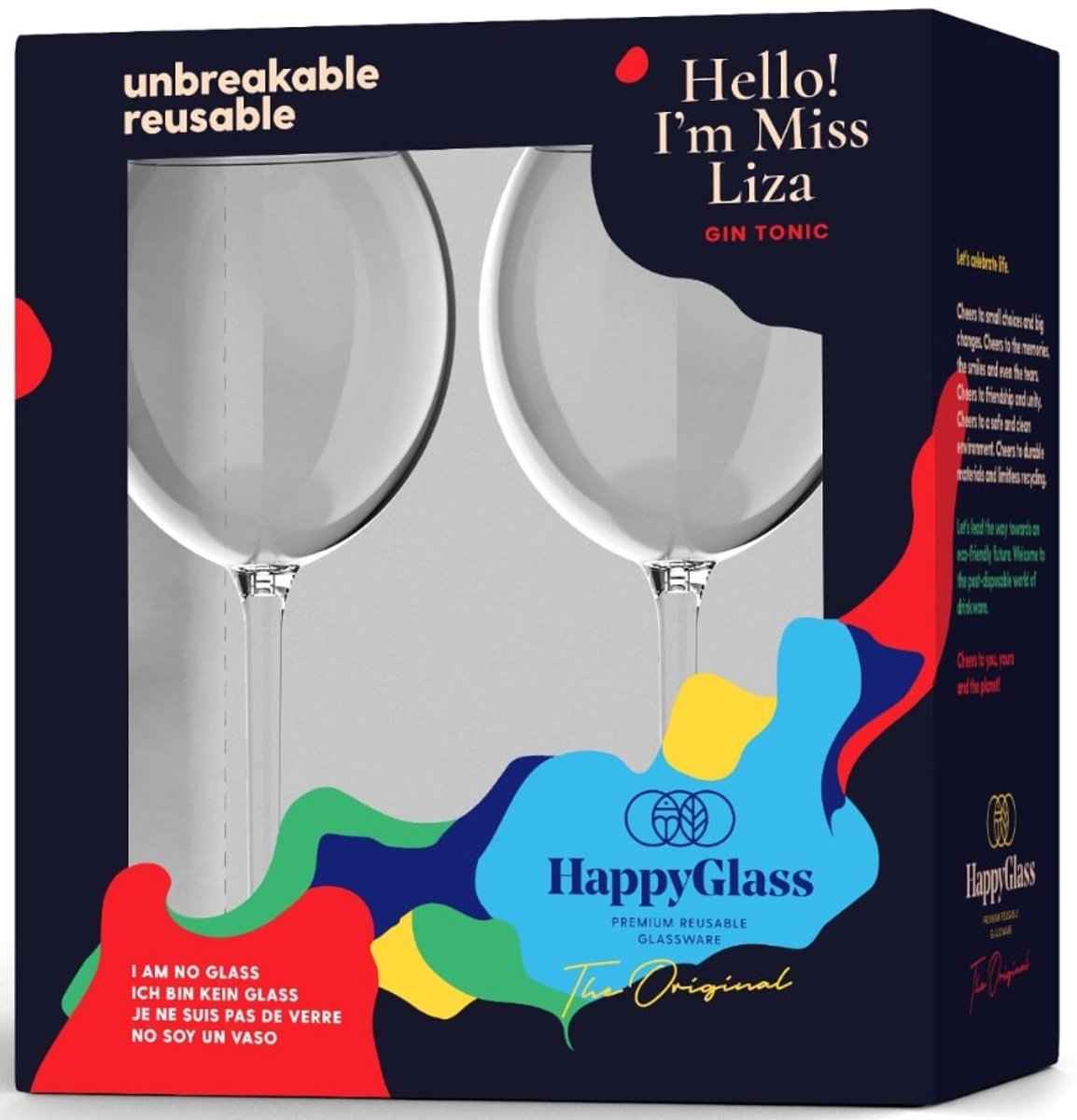 HappyGlass kunststof cocktailglas - 2 stuks