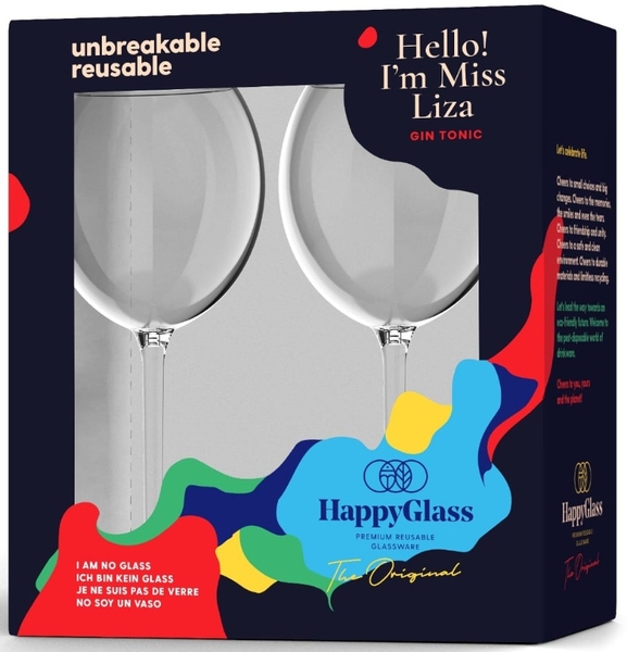 HappyGlass kunststof cocktailglas - 2 stuks