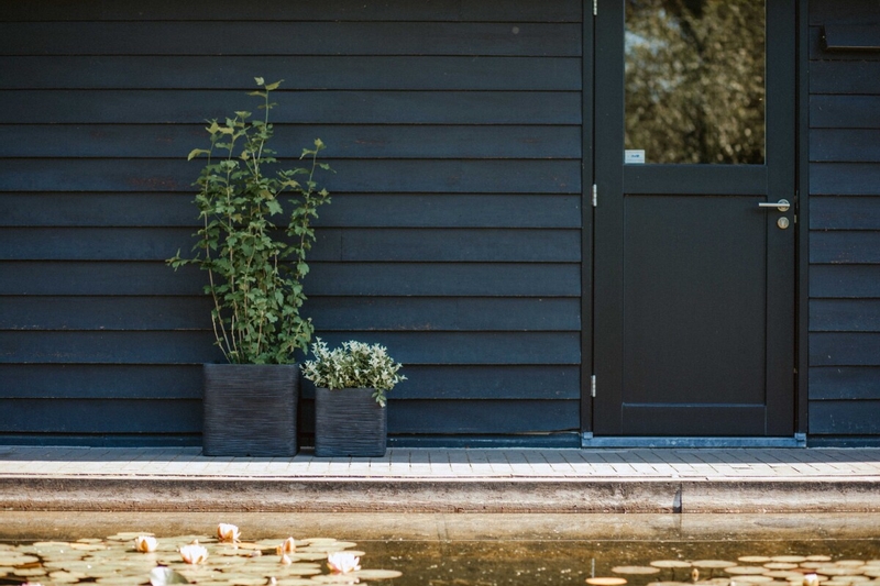 Capi Nature Rib bloempot bol - 43 cm - antraciet