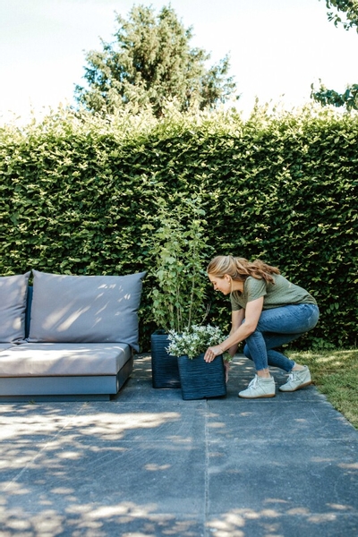 Capi Nature Rib bloempot bol - 43 cm - antraciet