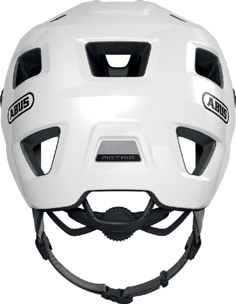 Abus MoTrip MTB helm - Shiny White achteraanzicht