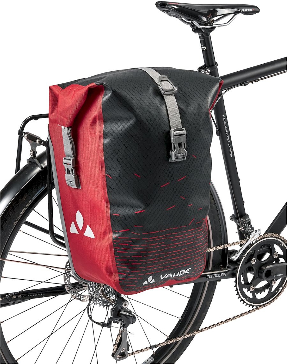 Vaude Aqua Back Print enkele fietstas - 24 liter - Zwart/Rood