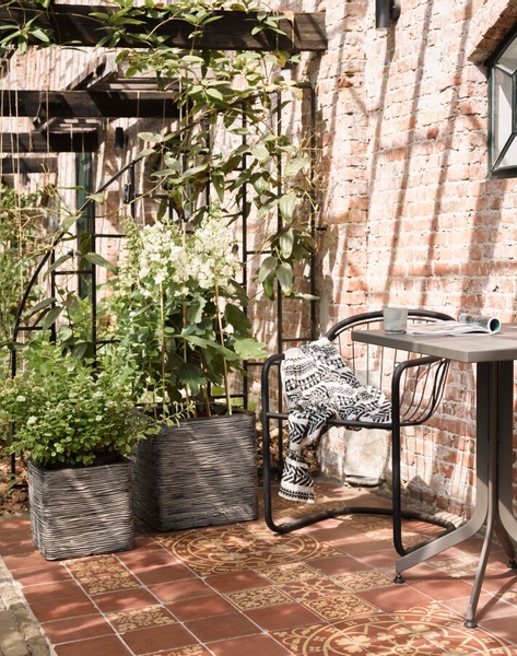 Capi Nature Rib bloempot vierkant - 40 cm - Antraciet