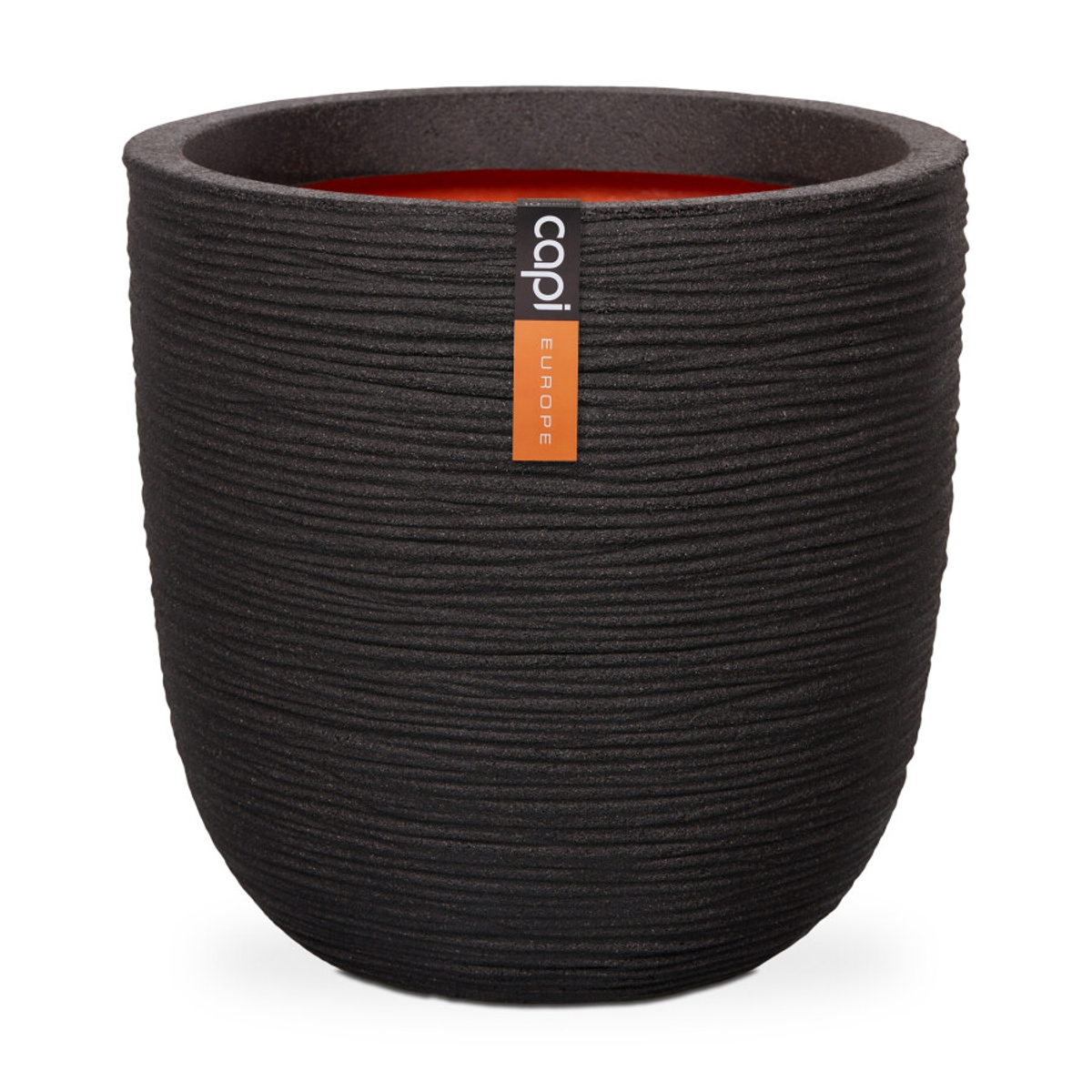 Capi Nature Rib bloempot bol - 43 cm - zwart