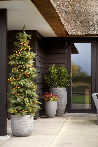 Capi Nature Rib bloempot bol - 35 cm - antraciet