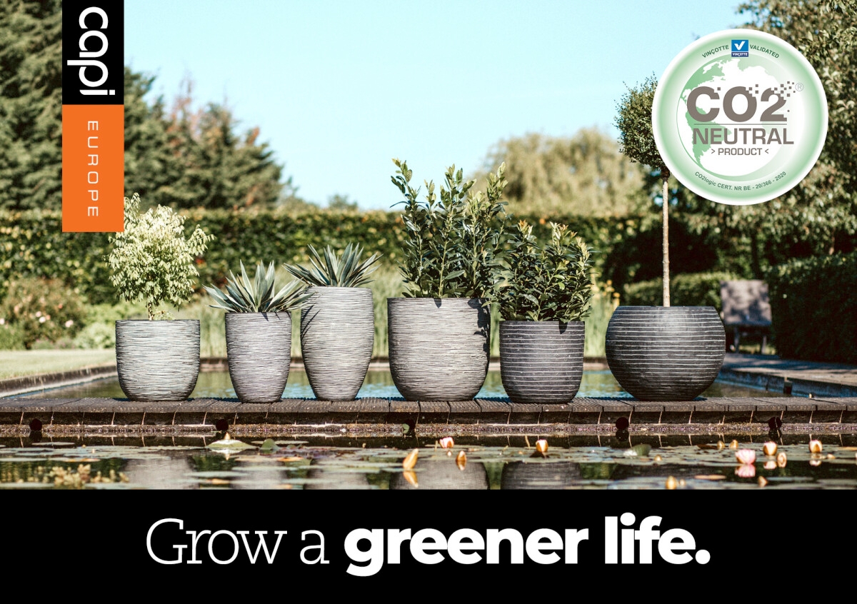 Capi Urban Smooth Bloempot bol - 35 cm - zwart