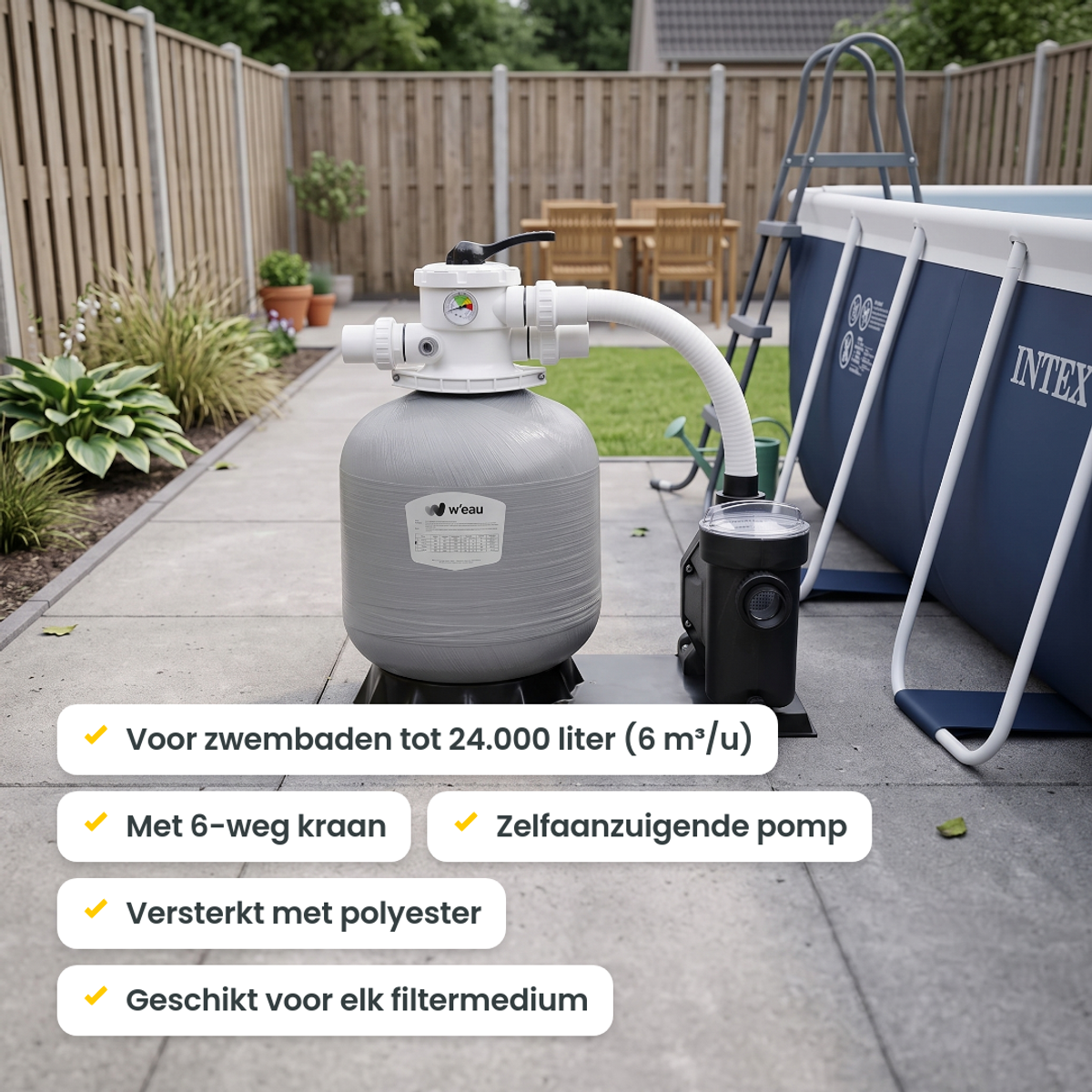W'eau FPP-400 zandfilterset - 6 m³/u