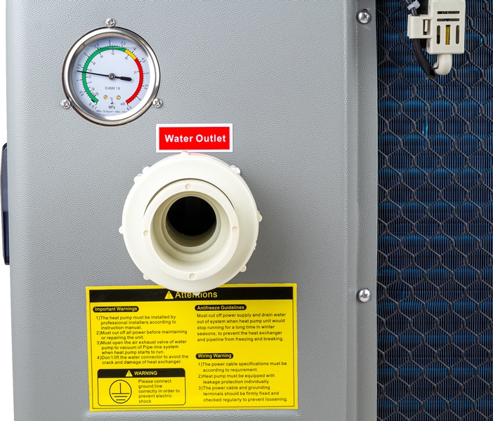 W'eau Full Inverter 5,5kW zwembad warmtepomp - aansluiting