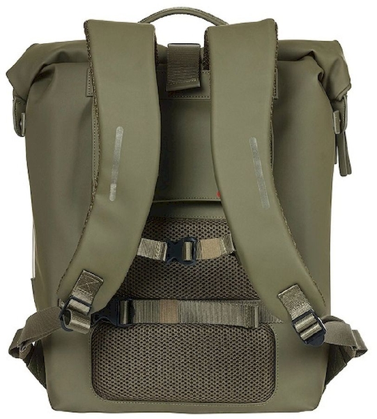 Basil SoHo enkele fietsrugzak - 17 liter - Donkergroen - achteraanzicht