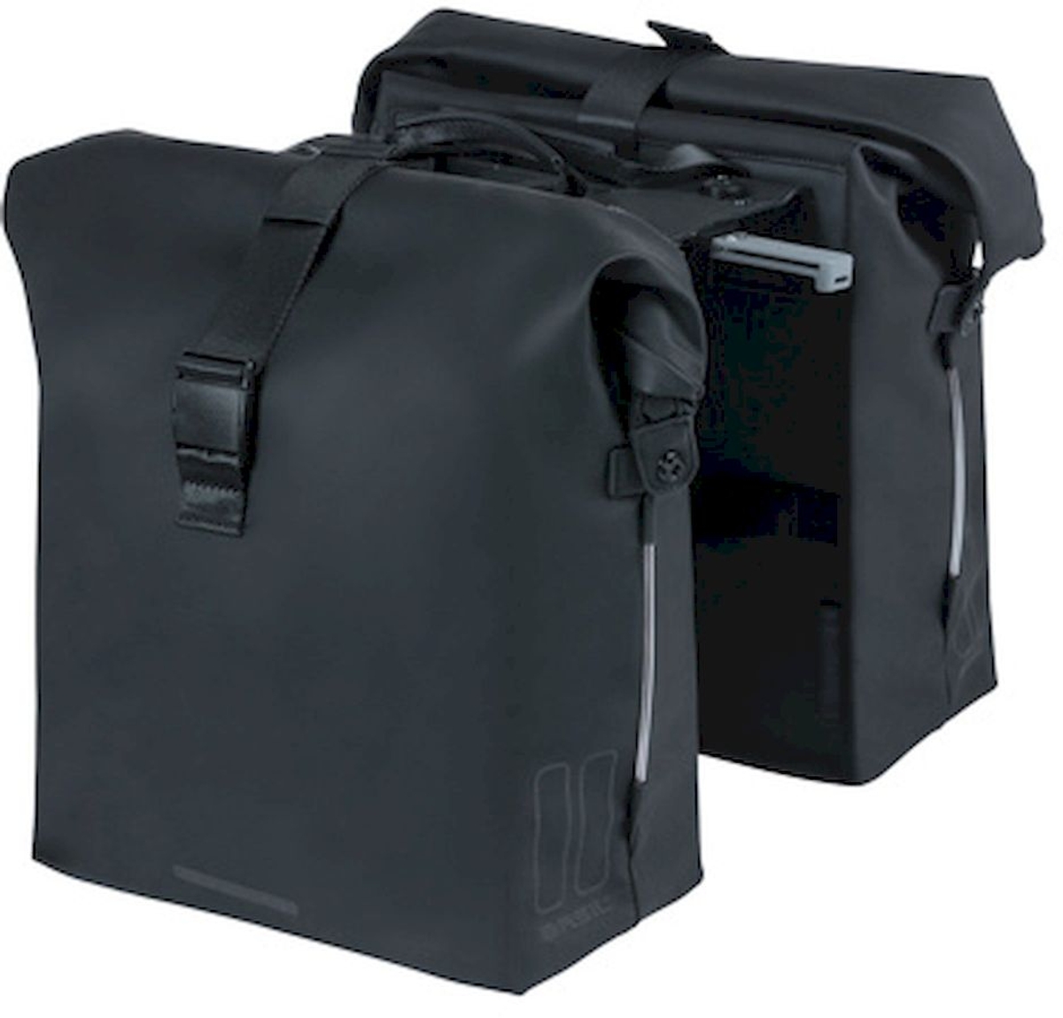 Basil SoHo MIK dubbele fietstas - 41 liter - Zwart - zijaanzicht