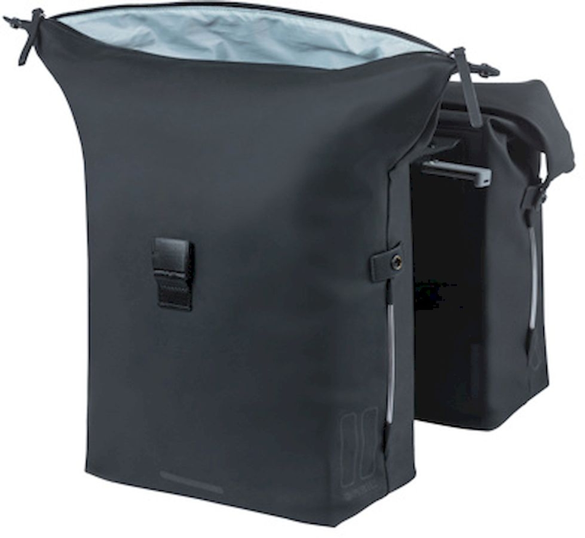 Basil SoHo MIK dubbele fietstas - 41 liter - Zwart - open aanzicht