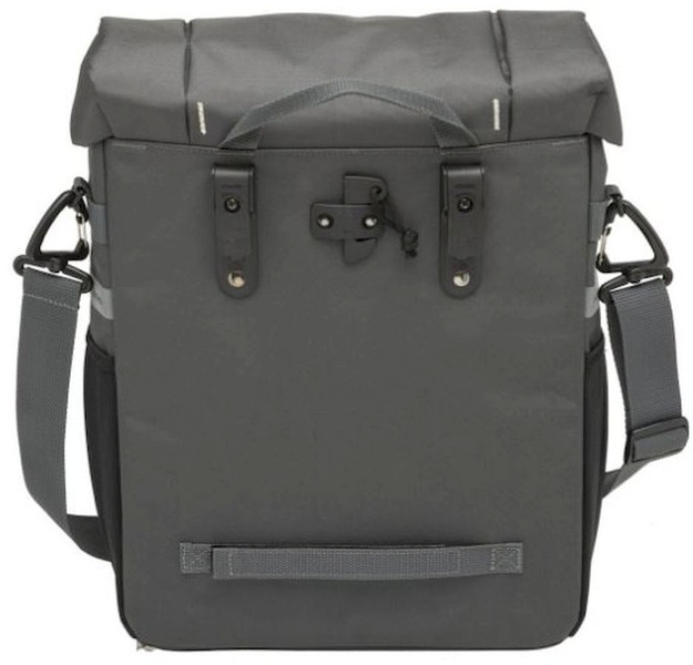 New Looxs Vigo enkele fietstas - 18,5 liter - Grijs - achteraanzicht