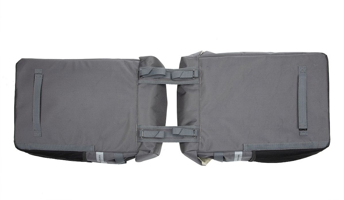 New Looxs Vigo dubbele fietstas - 37 liter - Grijs - achteraanzicht bevestigings lussen