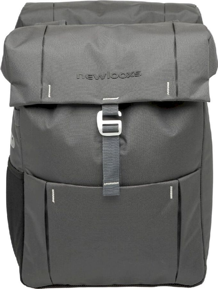 New Looxs Vigo dubbele fietstas - 37 liter - Grijs - vooraanzicht