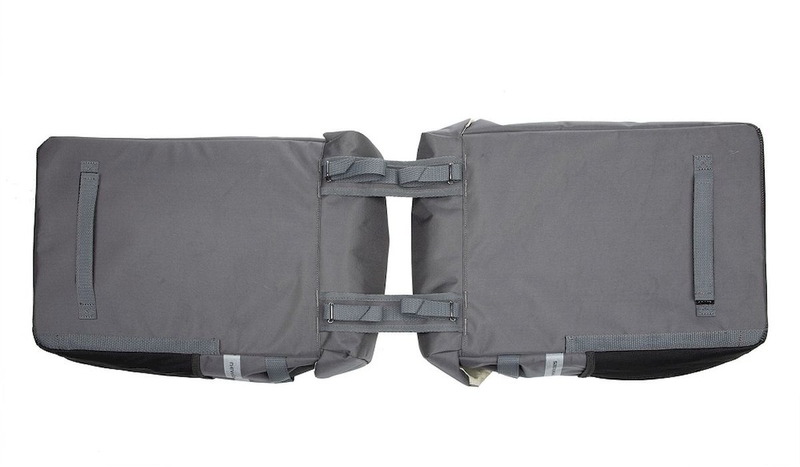 New Looxs Vigo dubbele fietstas - 37 liter - Grijs - achteraanzicht bevestigings lussen