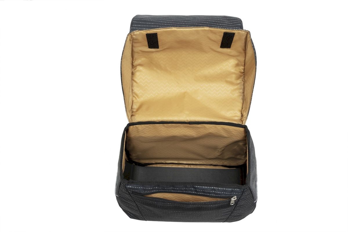 New Looxs Joli dubbele fietstas - 37 liter - Zwart - binnenkant