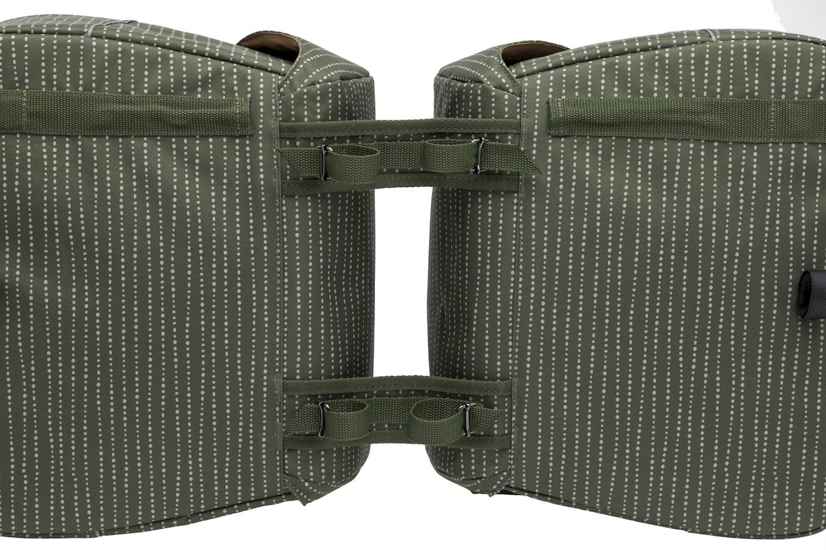 New Looxs Joli dubbele fietstas - 37 liter - Groen - bevestigingslussen