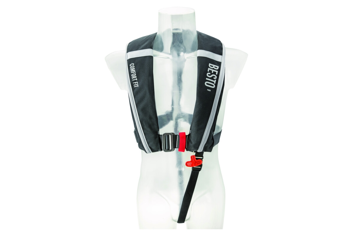 Besto Comfort fit 180N reddingsvest - zwart/grijs