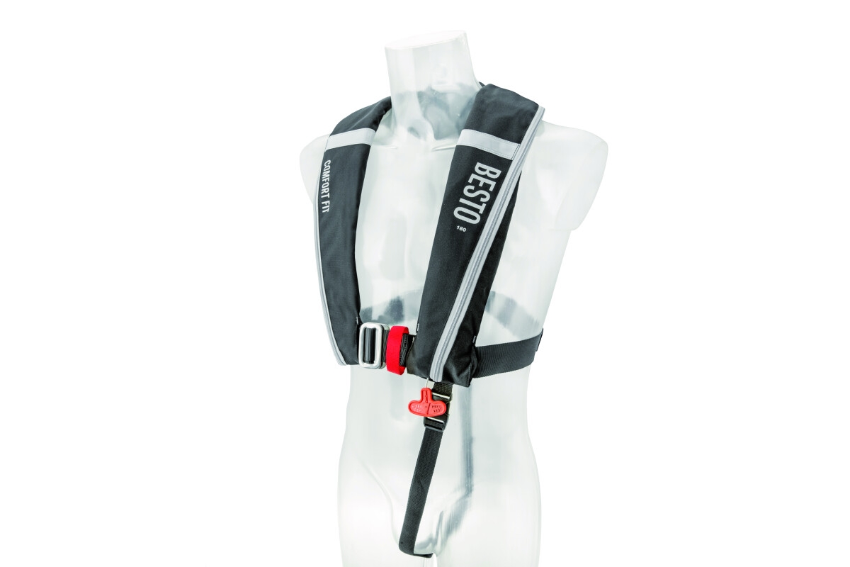 Besto Comfort fit 180N reddingsvest - zwart/grijs