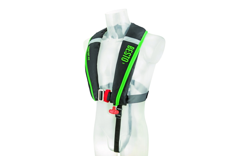 Besto Comfort fit 180N reddingsvest - zwart/groen