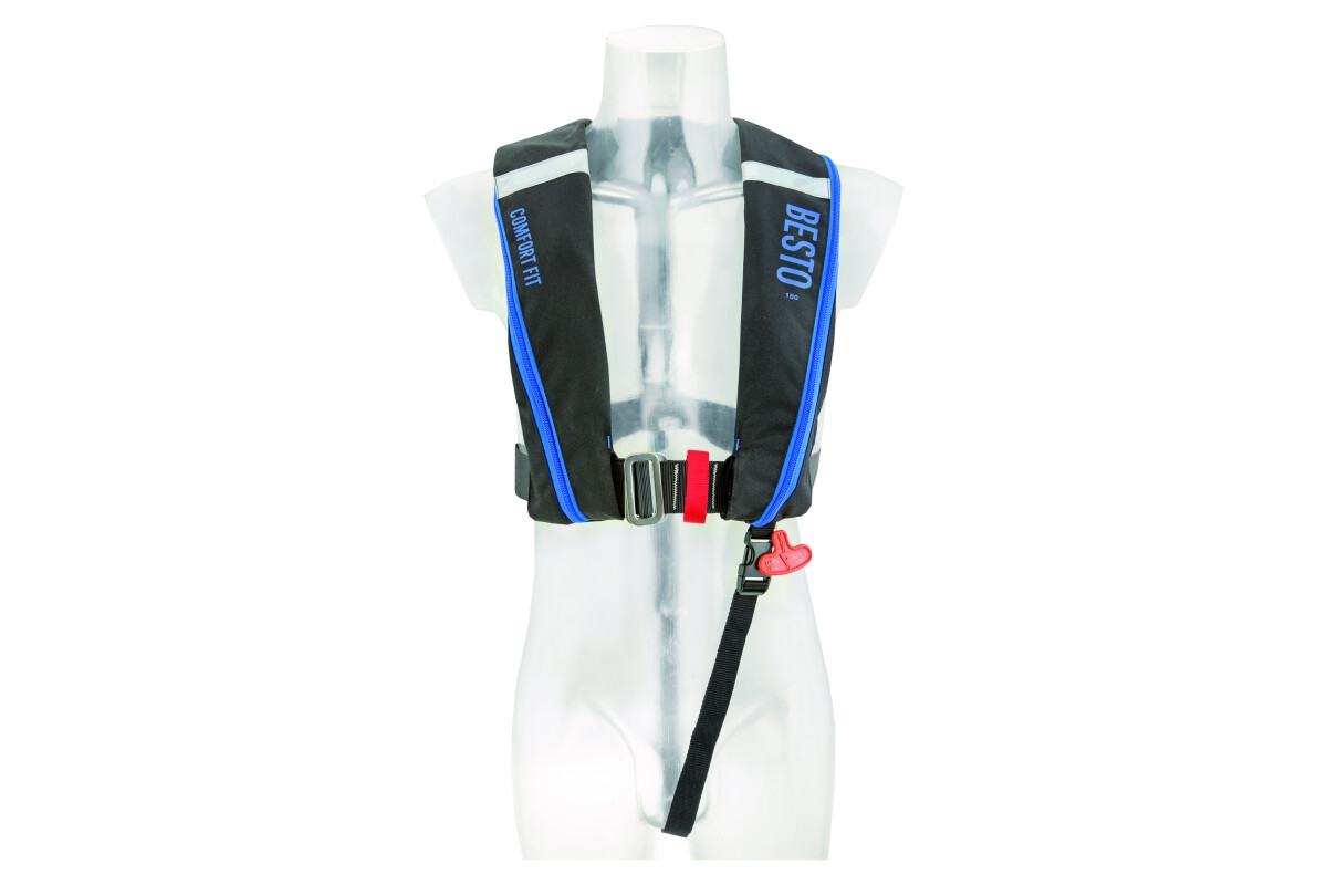 Besto Comfort fit 180N reddingsvest - zwart/blauw