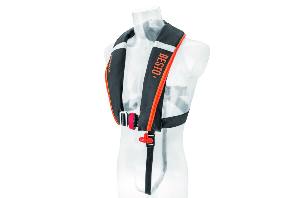 Besto Comfort fit 180N reddingsvest - zwart/oranje