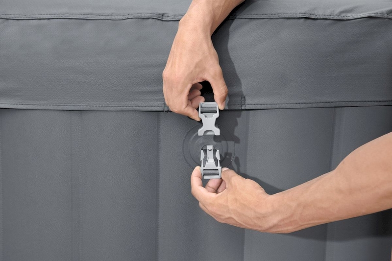 Lay-Z spa Santorini HydroJet Pro opblaasbare spa - 7 persoons - veiligheidsclips