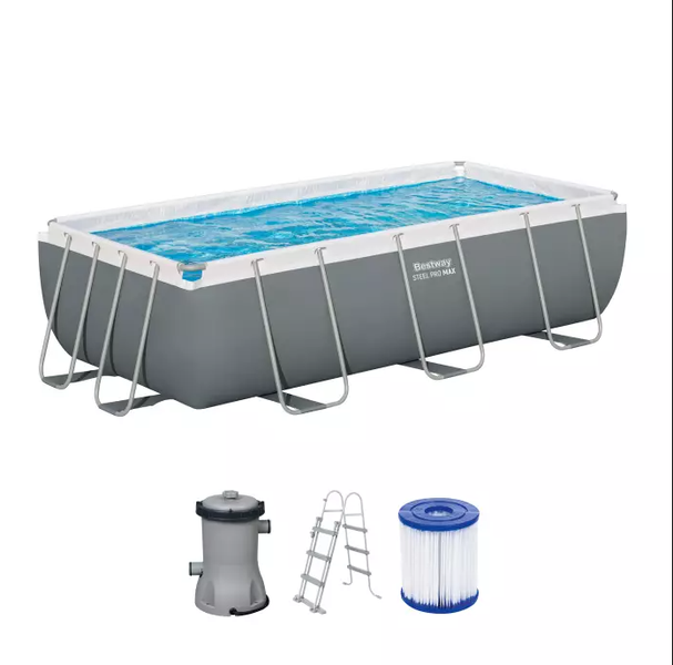Bestway Power Steel zwembad - 404 x 201 x 100 cm - met filterpomp en accessoires
