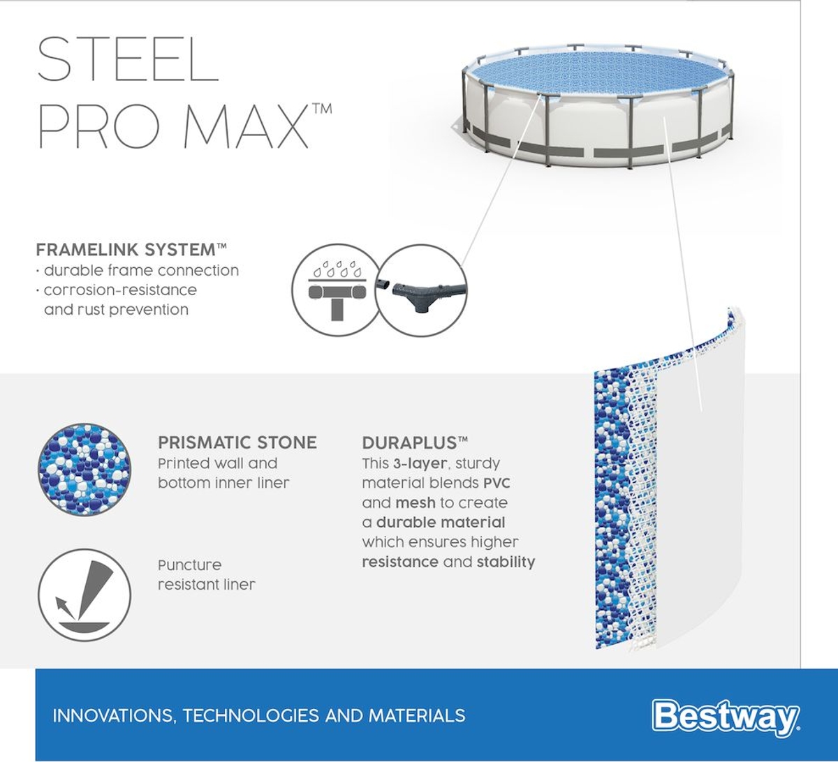 Bestway Steel Pro MAX zwembad - 427 x 107 cm - set