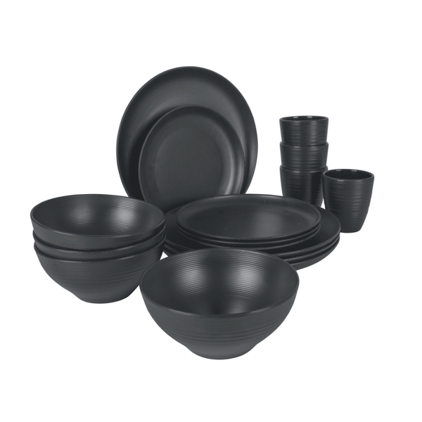 Bo-Camp Orville melamine serviesset - 16-delig - Antraciet