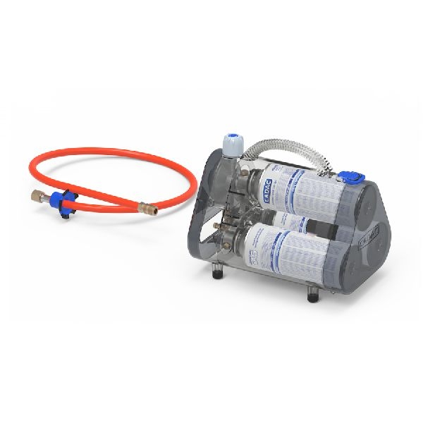 CADAC gascartidge - 227 gram aangesloten op gasdrukregelaar